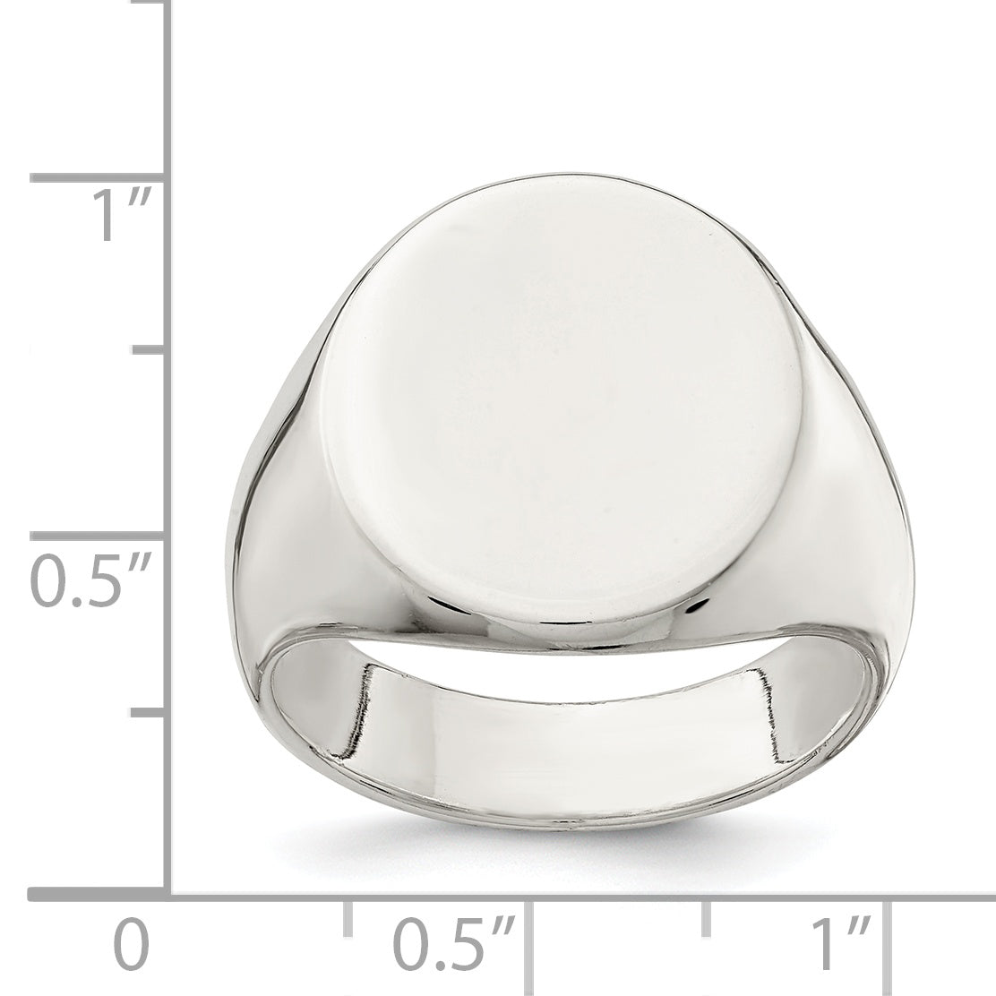 Sterling silver large oval signet ring