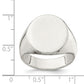 Sterling silver large oval signet ring