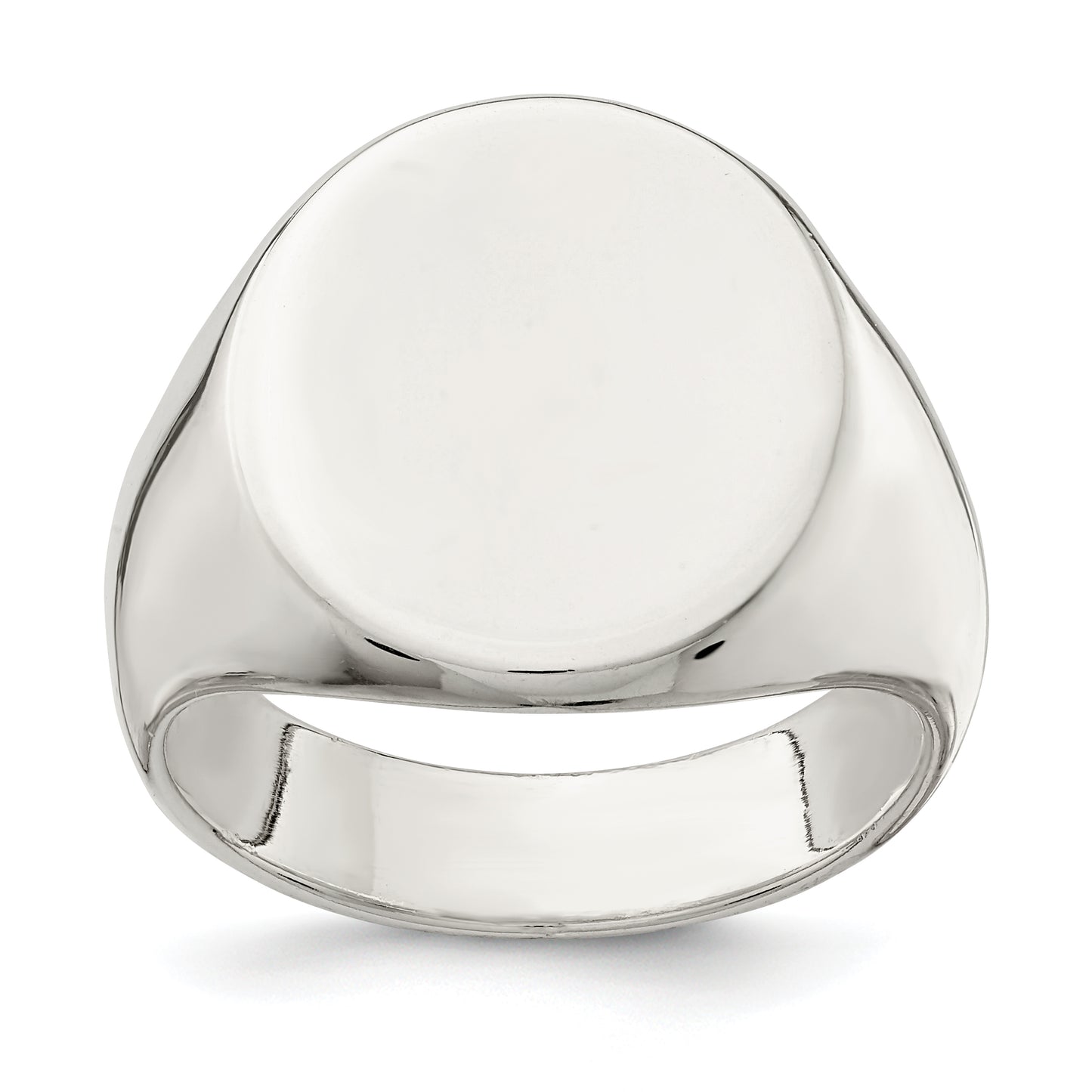 Sterling silver large oval signet ring