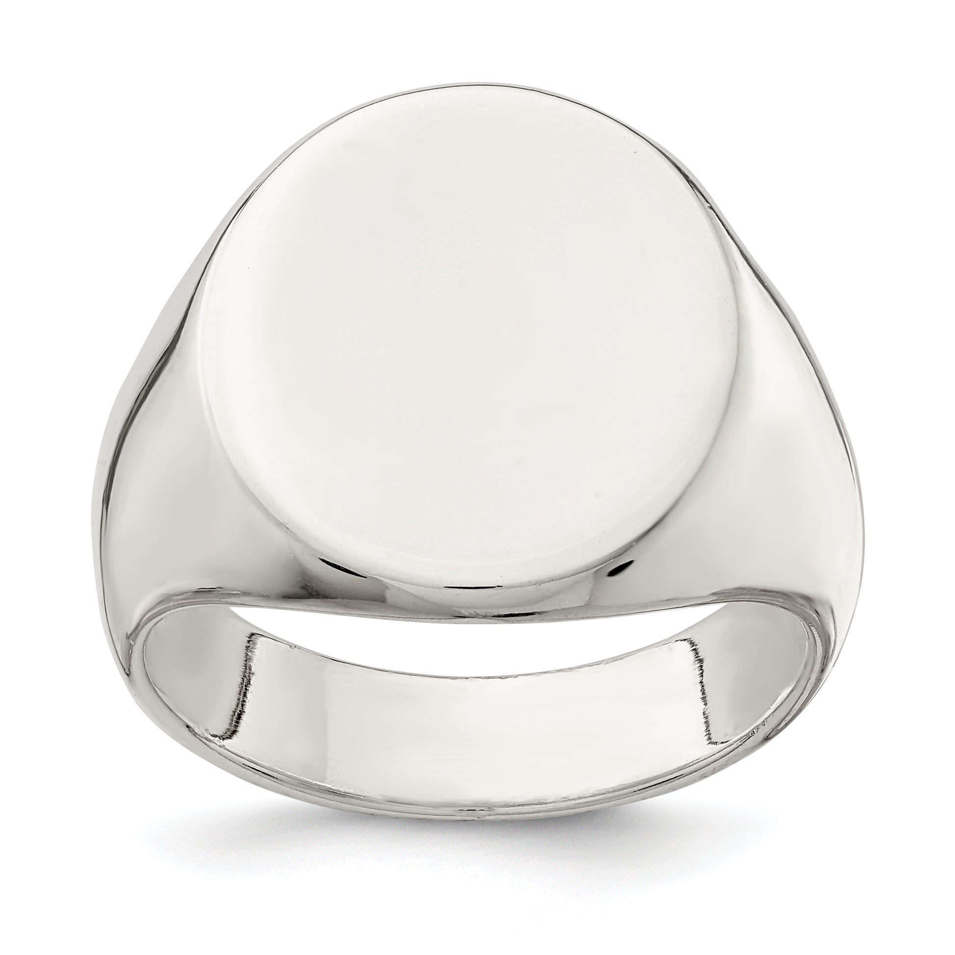 Sterling silver large oval signet ring