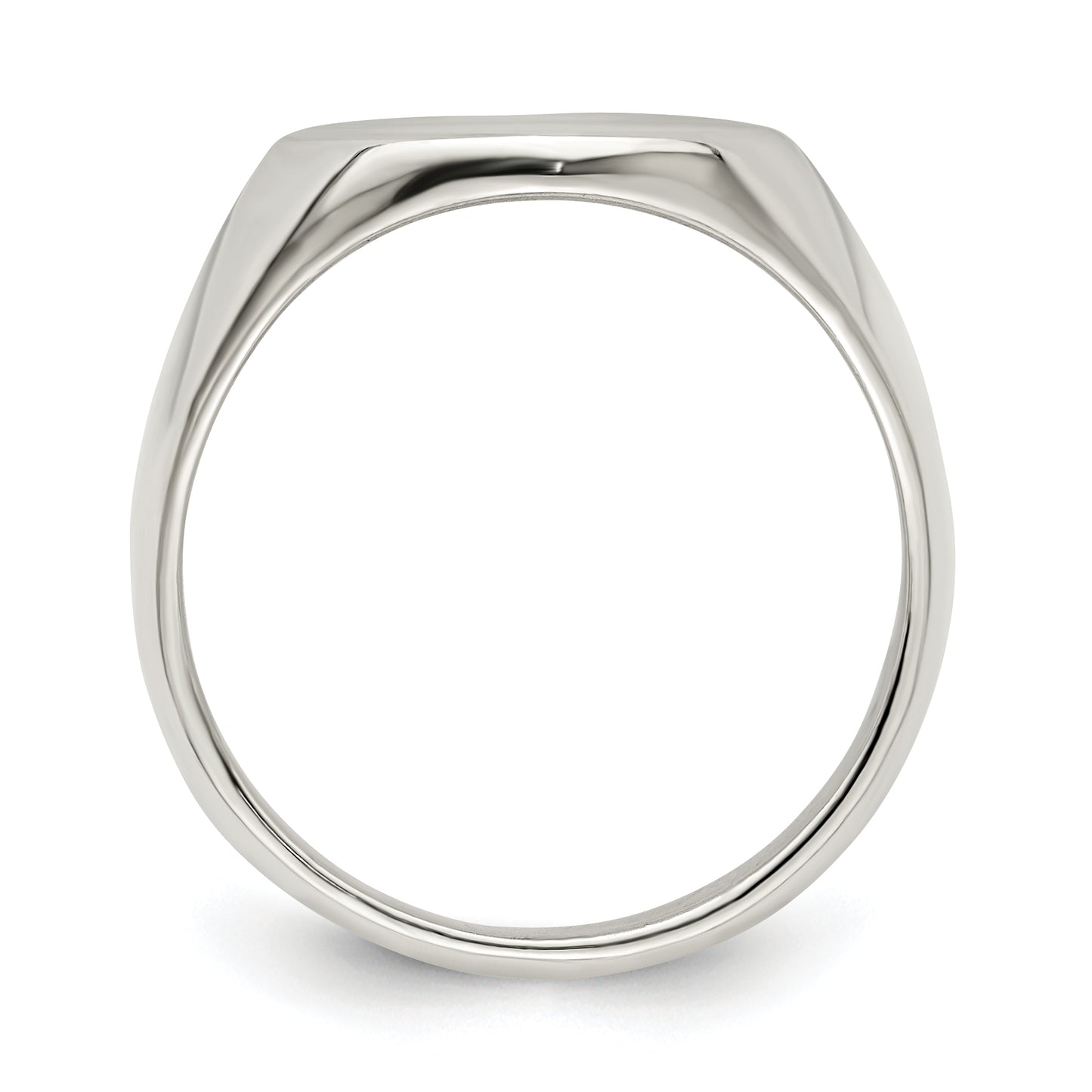Sterling silver medium oval signet ring