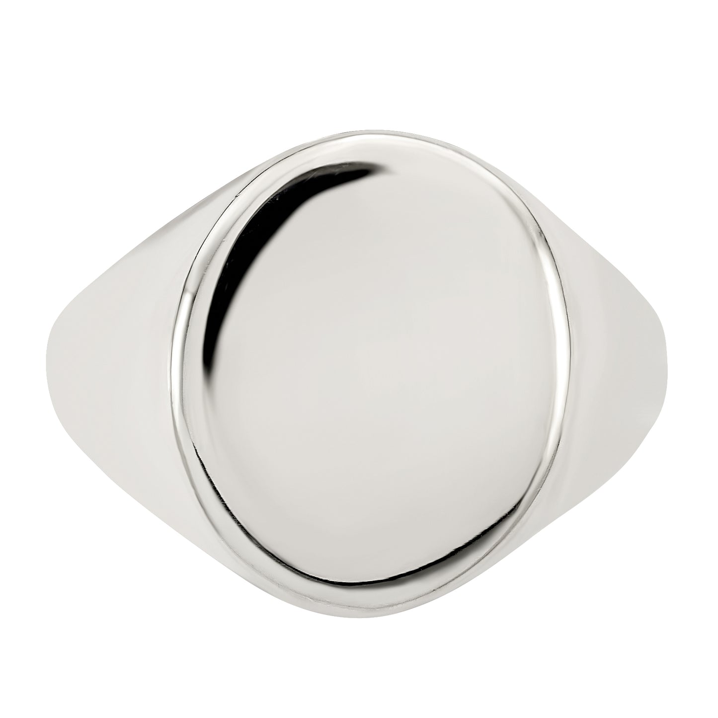 Sterling silver medium oval signet ring