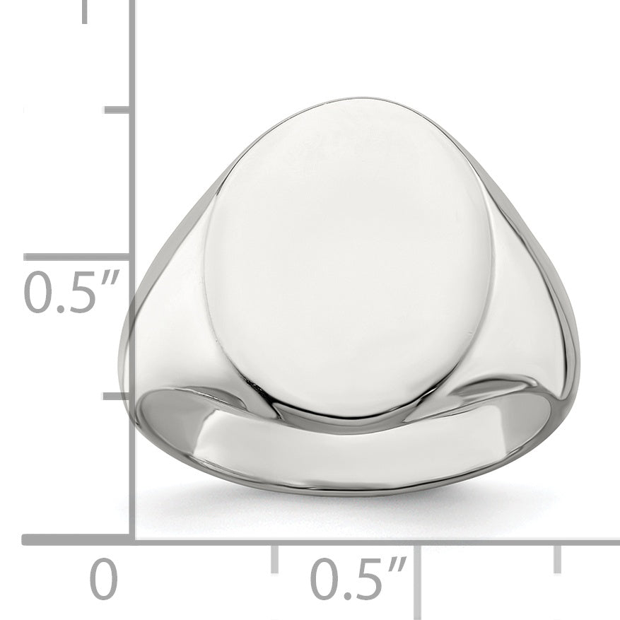 Sterling silver medium oval signet ring