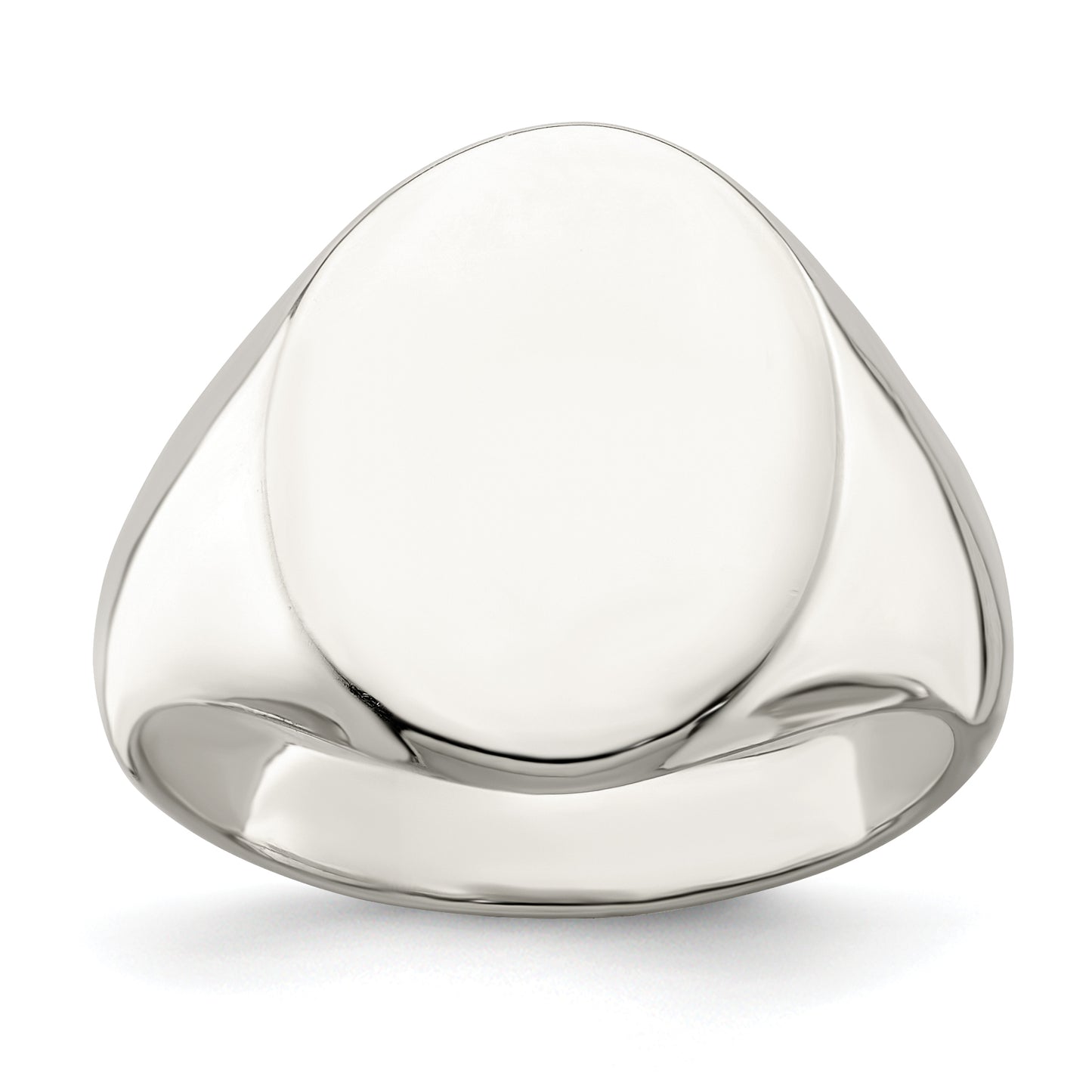 Sterling silver medium oval signet ring