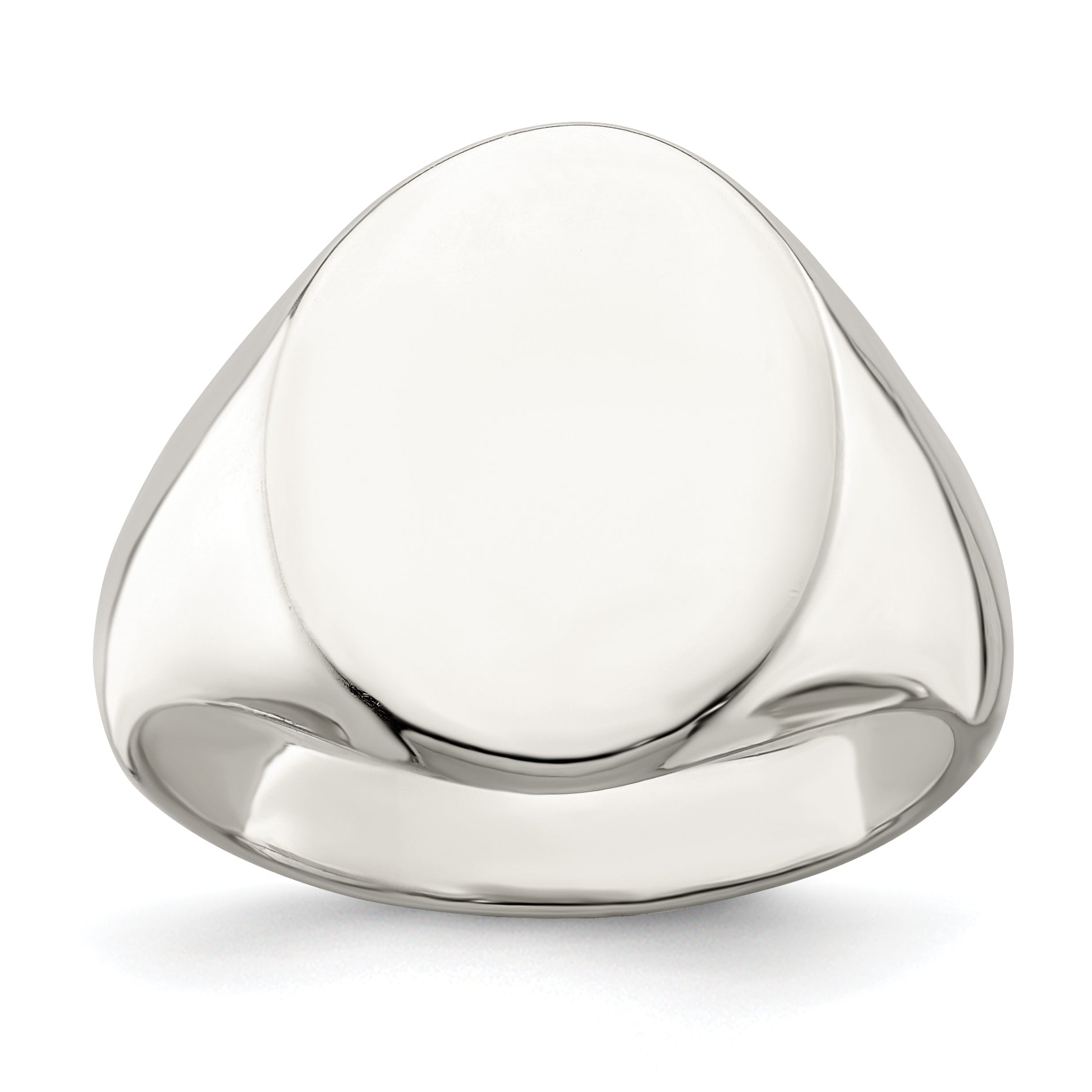 Sterling silver medium oval signet ring