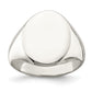 Sterling silver medium oval signet ring