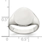 Sterling silver small oval signet ring