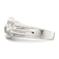 Sterling silver slim nugget ring, side view