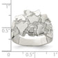 Sterling silver nugget ring shown on hand