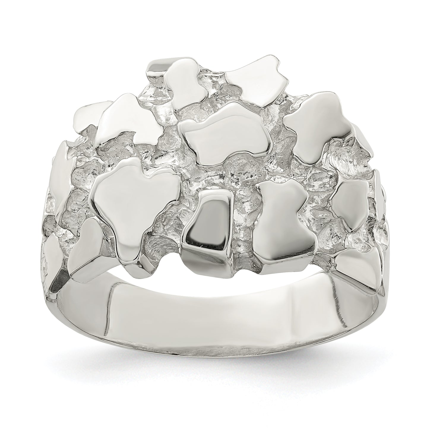 Sterling silver men's domed nugget ring