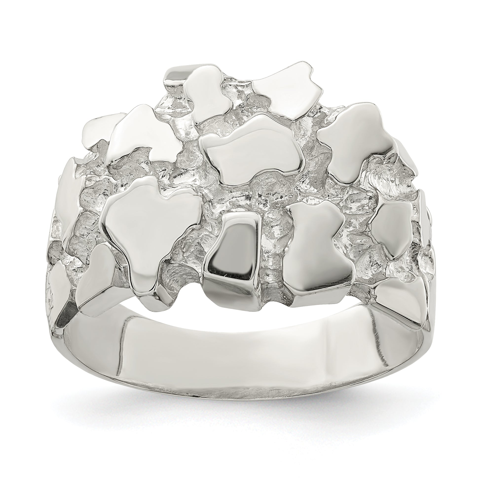 Sterling silver men's domed nugget ring