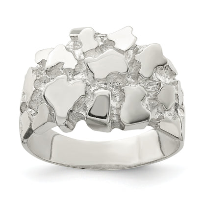 Sterling silver men's domed nugget ring