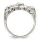 Sterling silver wide nugget ring, angled view