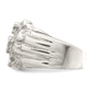 Sterling silver wide nugget ring, side view