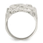 Sterling silver open nugget ring, angled view