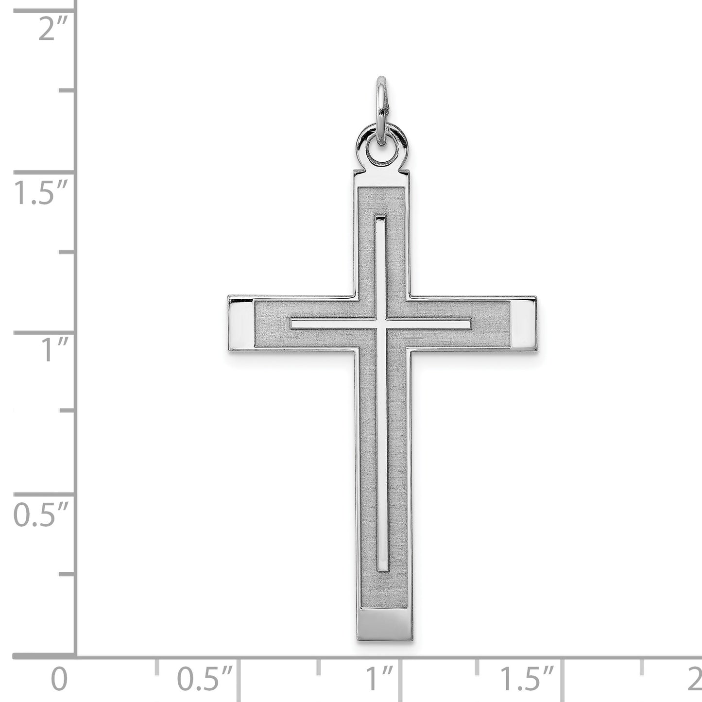 Sterling Silver Cross Pendant X-Large Size Chart – 44mm x 24mm