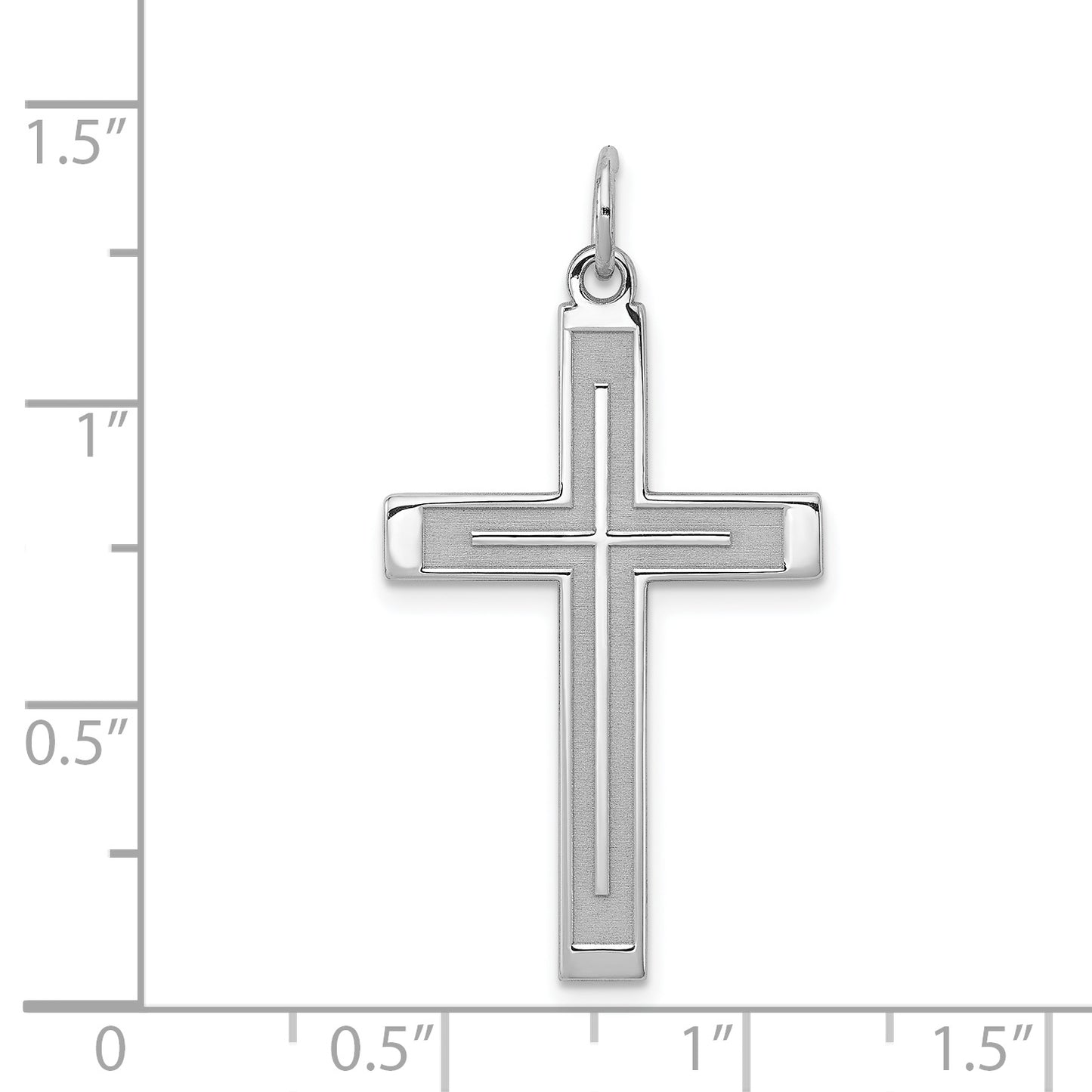 Sterling Silver Cross Pendant Large Size Chart – 33mm x 8mm