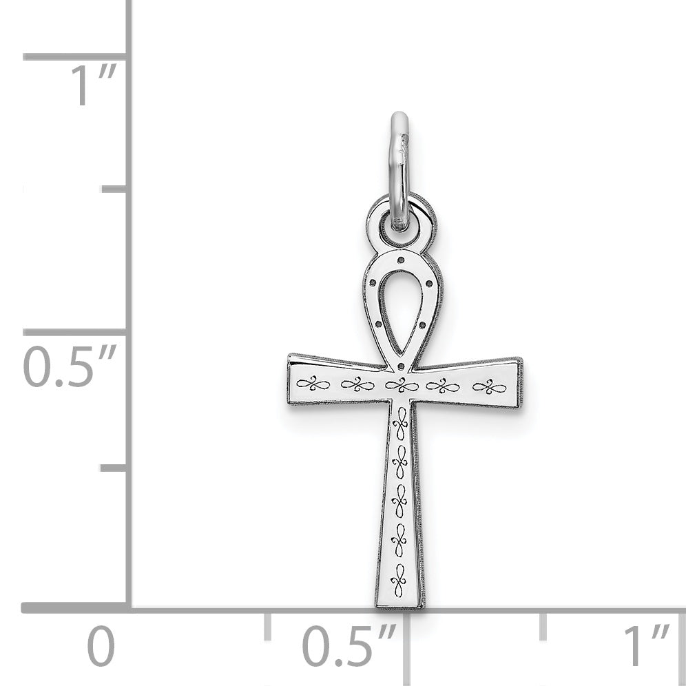 Silver laser cut ankh charm 20 mm dimensions - QXR136