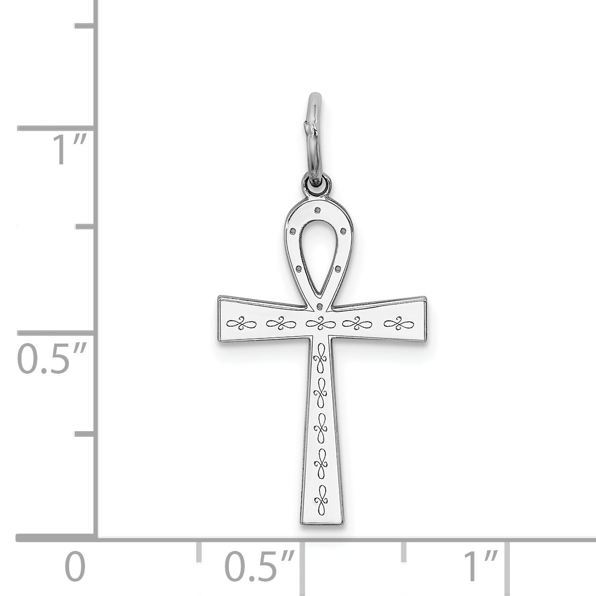 Silver laser cut ankh pendant 25 mm dimensions - QXR137