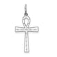 Sterling silver rhodium-plated laser cut ankh cross pendant 25 mm - QXR137