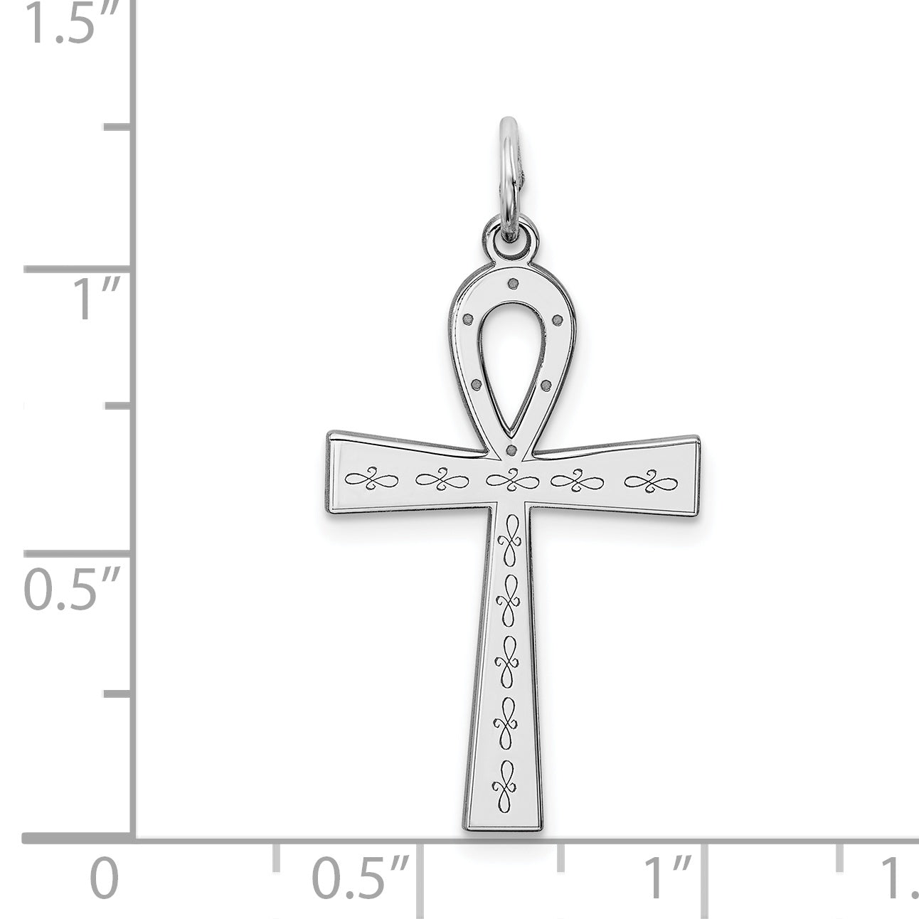 Silver laser cut ankh pendant 30 mm dimensions - QXR138