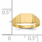 14K Yellow Gold Satin Small Rectangle Signet Ring R522 - shown on hand