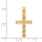 14K yellow gold filigree cross pendant dimensions - REL70