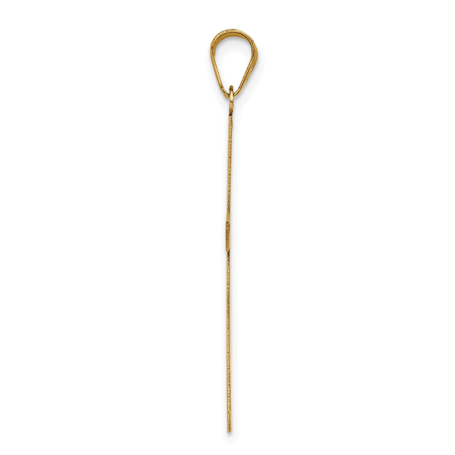 14K Yellow Gold Cross Pendant - angle view