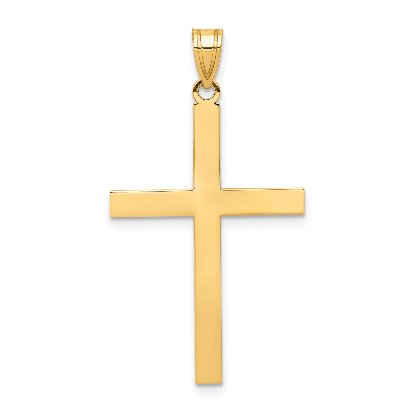 14K Yellow Gold Cross Pendant - front view