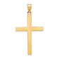 14K Yellow Gold Cross Pendant - front view