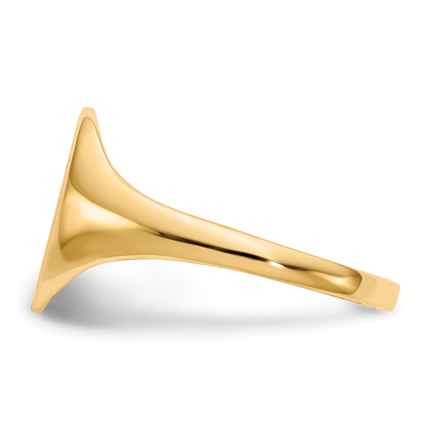 14K Yellow Gold Closed Back Oval Signet Ring 9.5 x 11.0 mm RS101 - alternate view