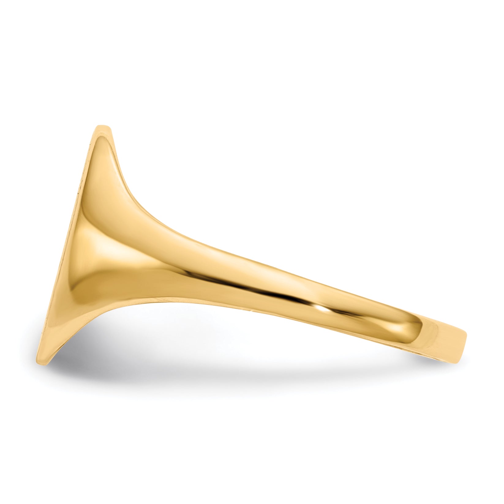 14K Yellow Gold Closed Back Oval Signet Ring 9.5 x 11.0 mm RS101 - alternate view