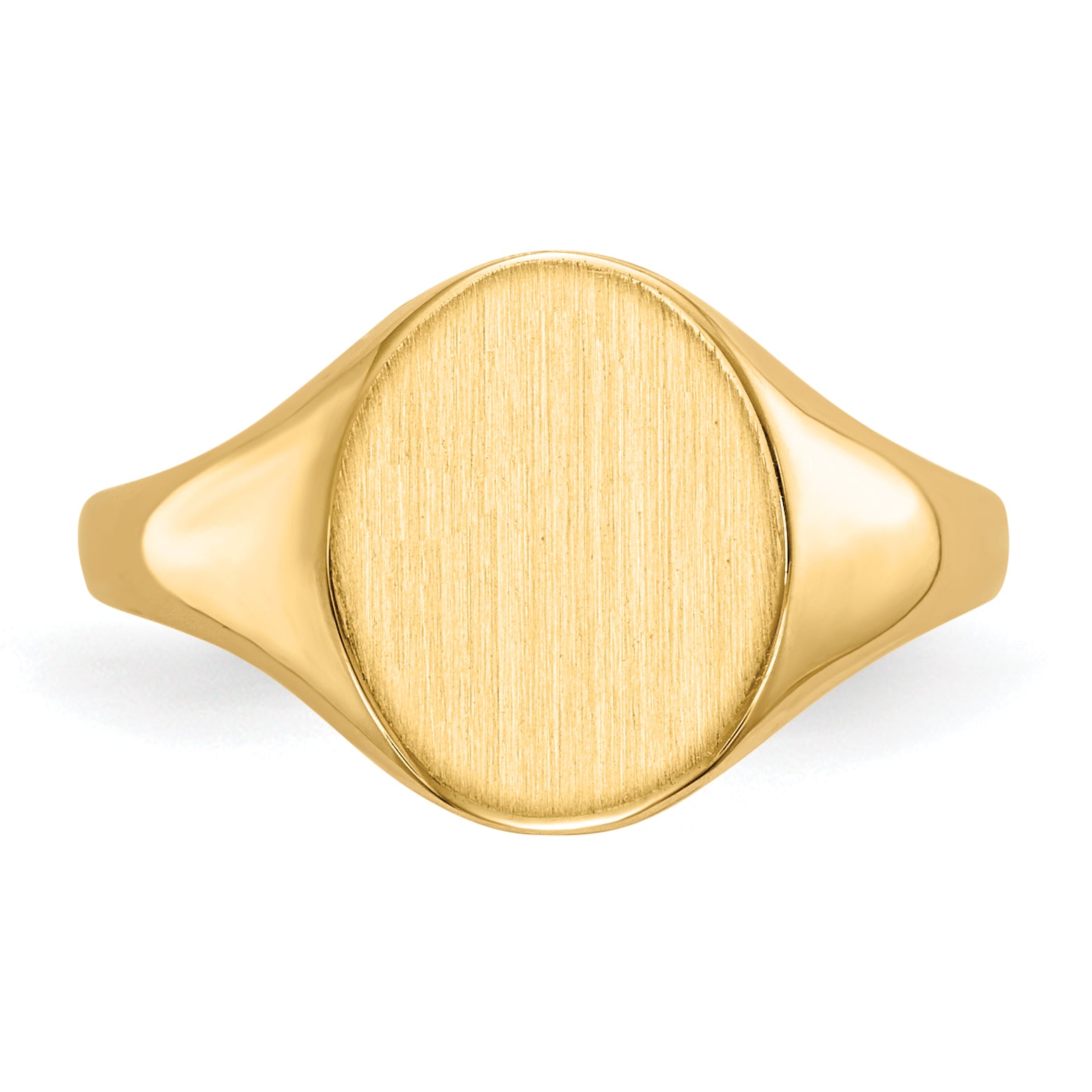 14K Yellow Gold Closed Back Oval Signet Ring 9.5 x 11.0 mm RS101 - alternate view