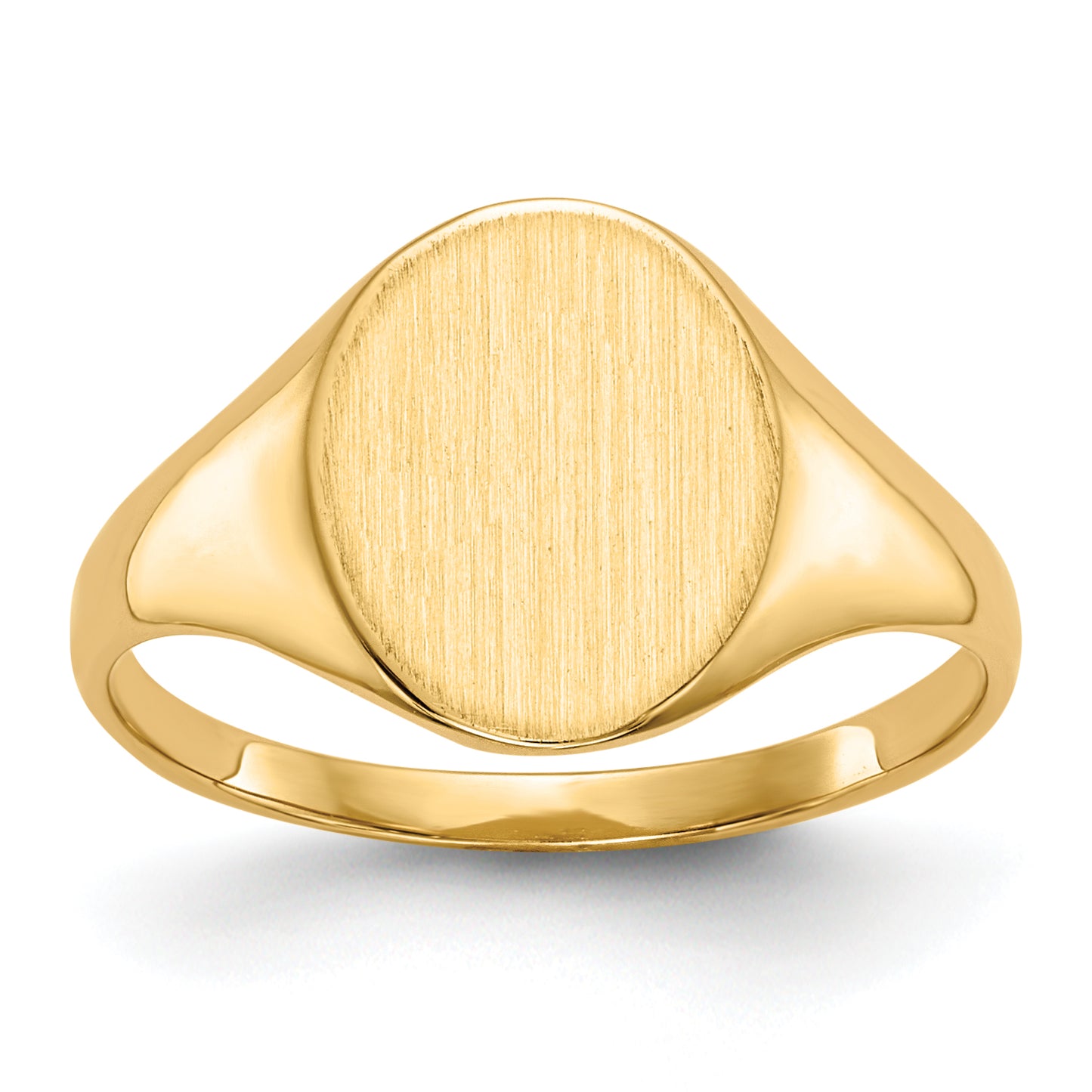 14K Yellow Gold Closed Back Oval Signet Ring 9.5 x 11.0 mm RS101