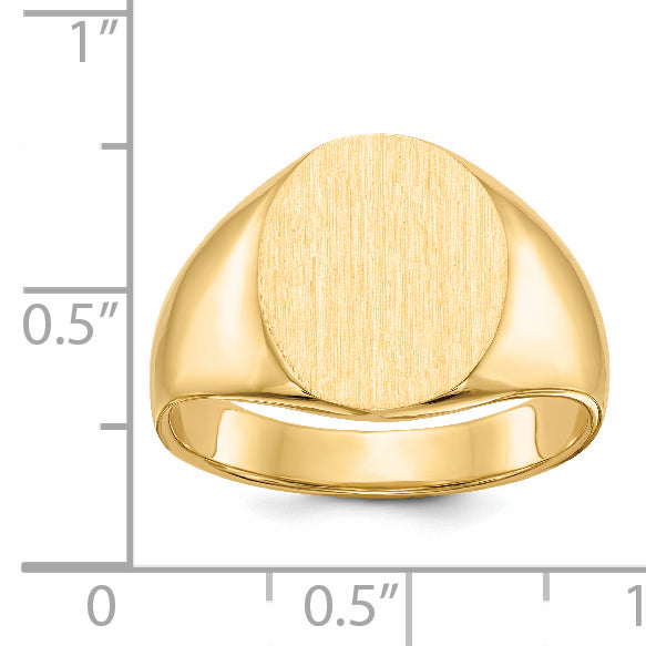 10K Yellow Gold Closed Back Oval Signet Ring 10RS105 - alternate view