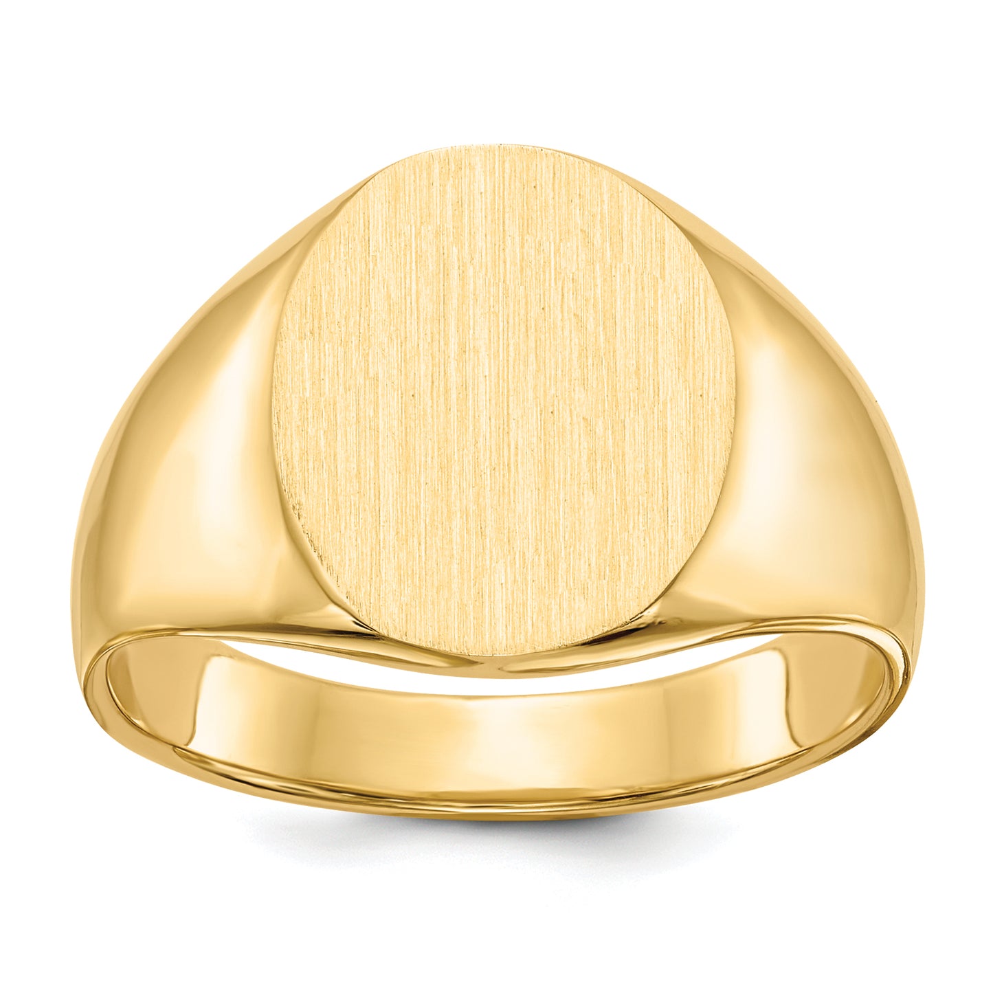 10K Yellow Gold Closed Back Oval Signet Ring 12.0 x 14.5 mm 10RS105