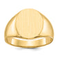 10K Yellow Gold Closed Back Oval Signet Ring 12.0 x 14.5 mm 10RS105