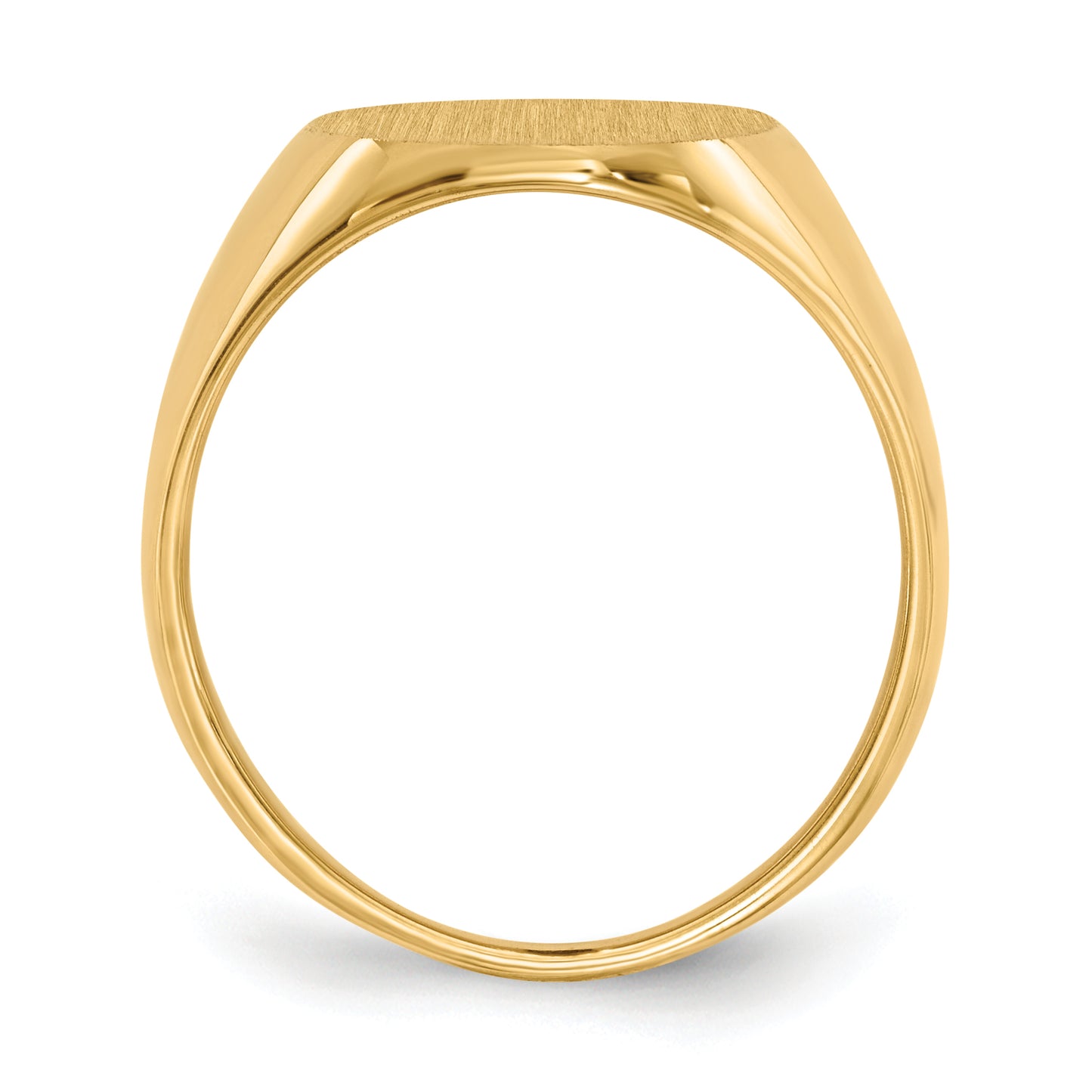 14K Yellow Gold Closed Back Oval Signet Ring 13.0 x 16.0 mm RS106 - alternate view