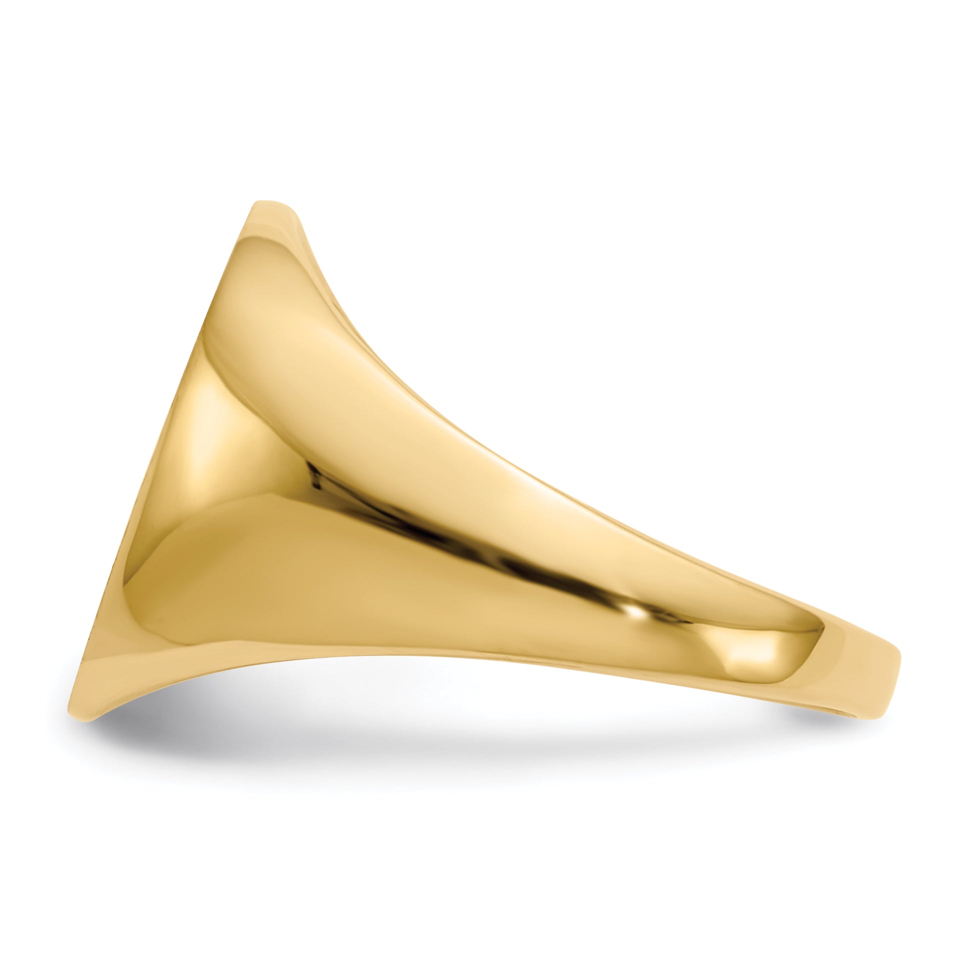 14K Yellow Gold Closed Back Oval Signet Ring 13.0 x 16.0 mm RS106 - alternate view