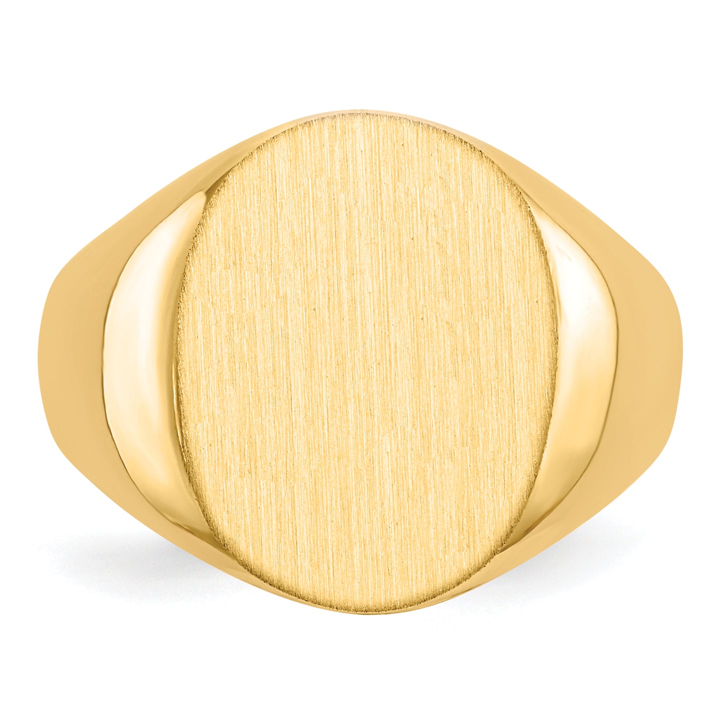 14K Yellow Gold Closed Back Oval Signet Ring 13.0 x 16.0 mm RS106 - alternate view