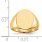14K Yellow Gold Closed Back Oval Signet Ring 13.0 x 16.0 mm RS106 - alternate view
