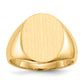 14K Yellow Gold Closed Back Oval Signet Ring 13.0 x 16.0 mm RS106