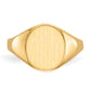 14K Yellow Gold Oval Signet Ring 9.5 x 11.0 mm RS113 - alternate view