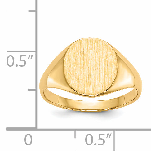 14K Yellow Gold Oval Signet Ring 9.5 x 11.0 mm RS113 - alternate view