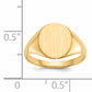 14K Yellow Gold Oval Signet Ring 9.5 x 11.0 mm RS113 - alternate view