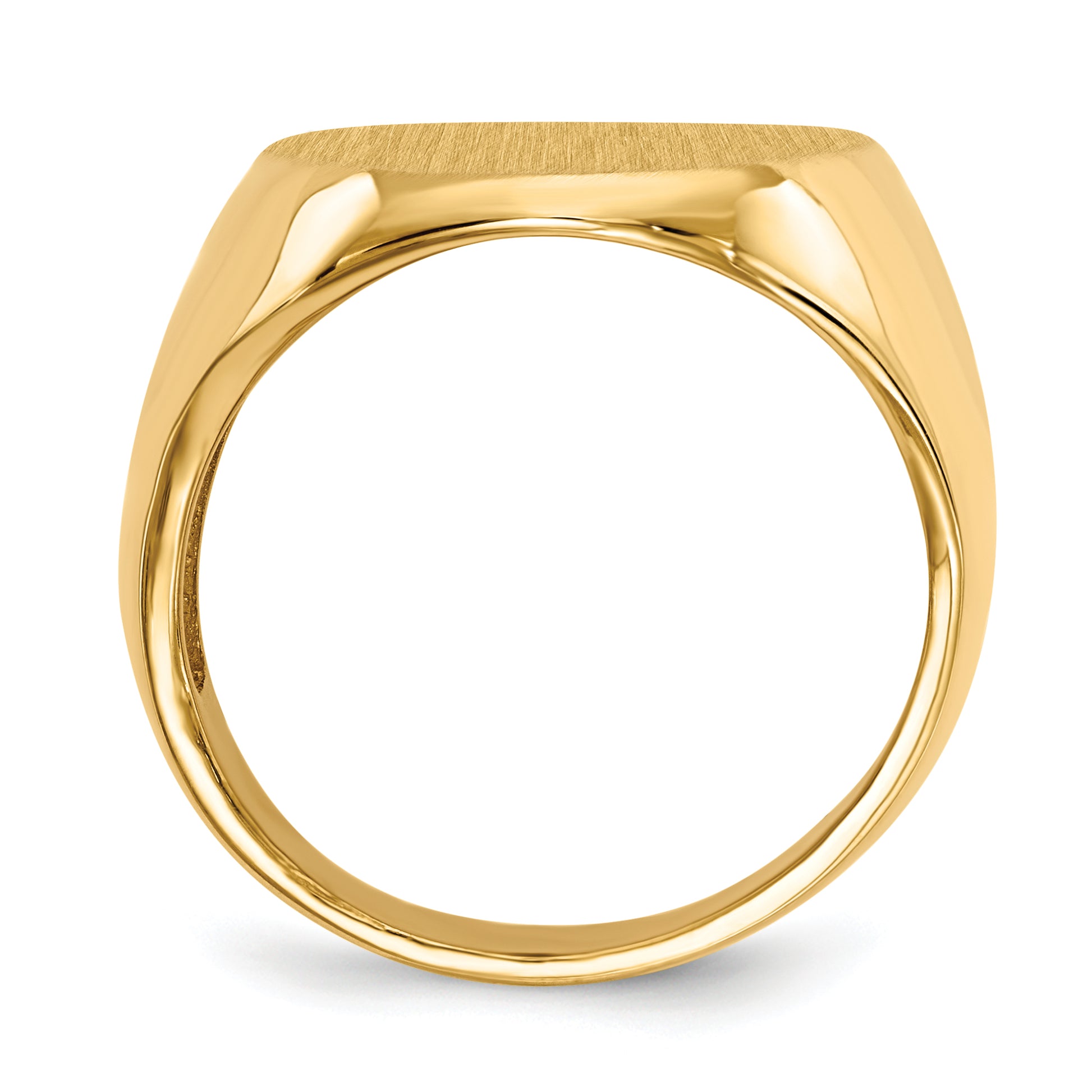 14K Yellow Gold Oval Signet Ring 16.5 x 20.0 mm RS120 - alternate view