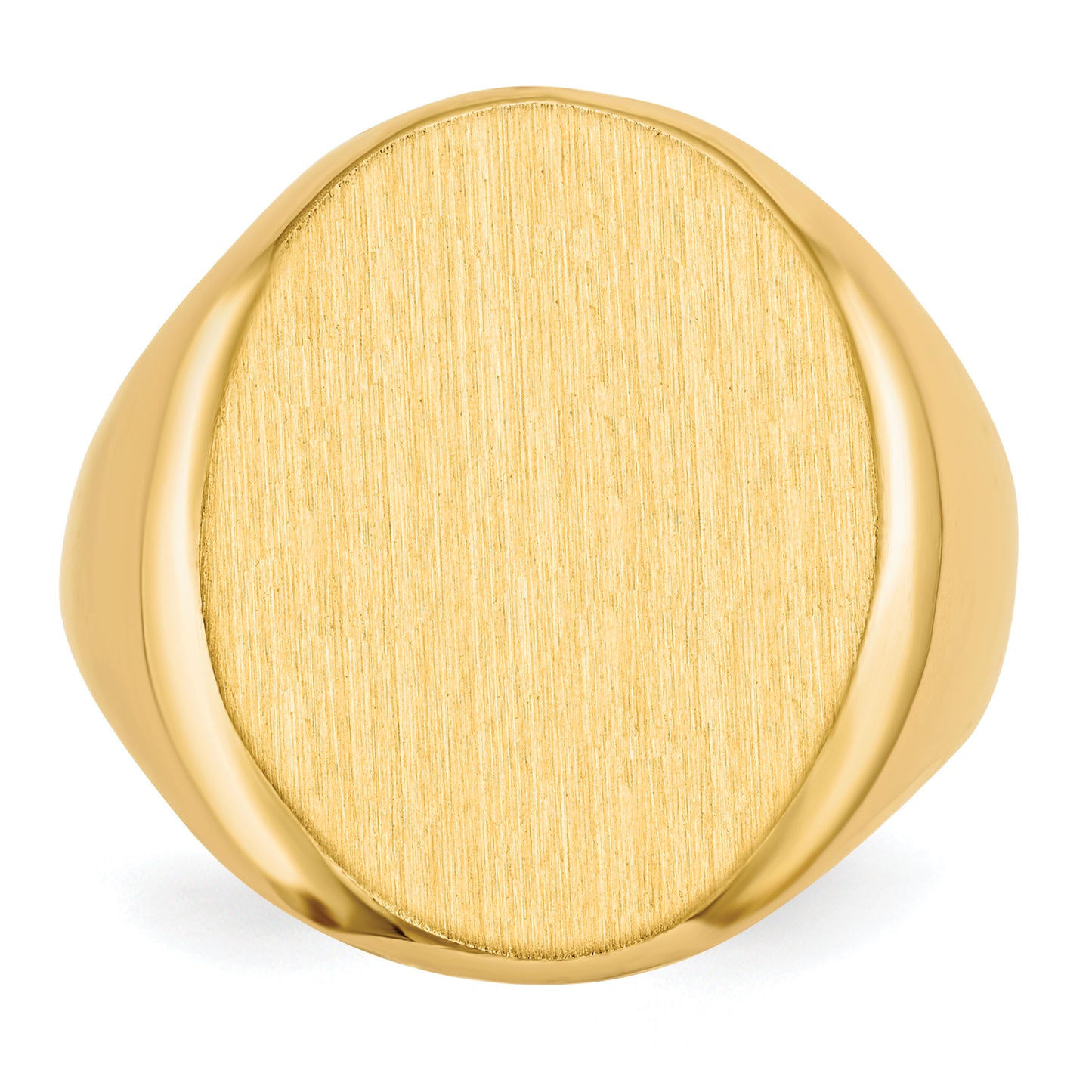 14K Yellow Gold Oval Signet Ring 16.5 x 20.0 mm RS120 - alternate view