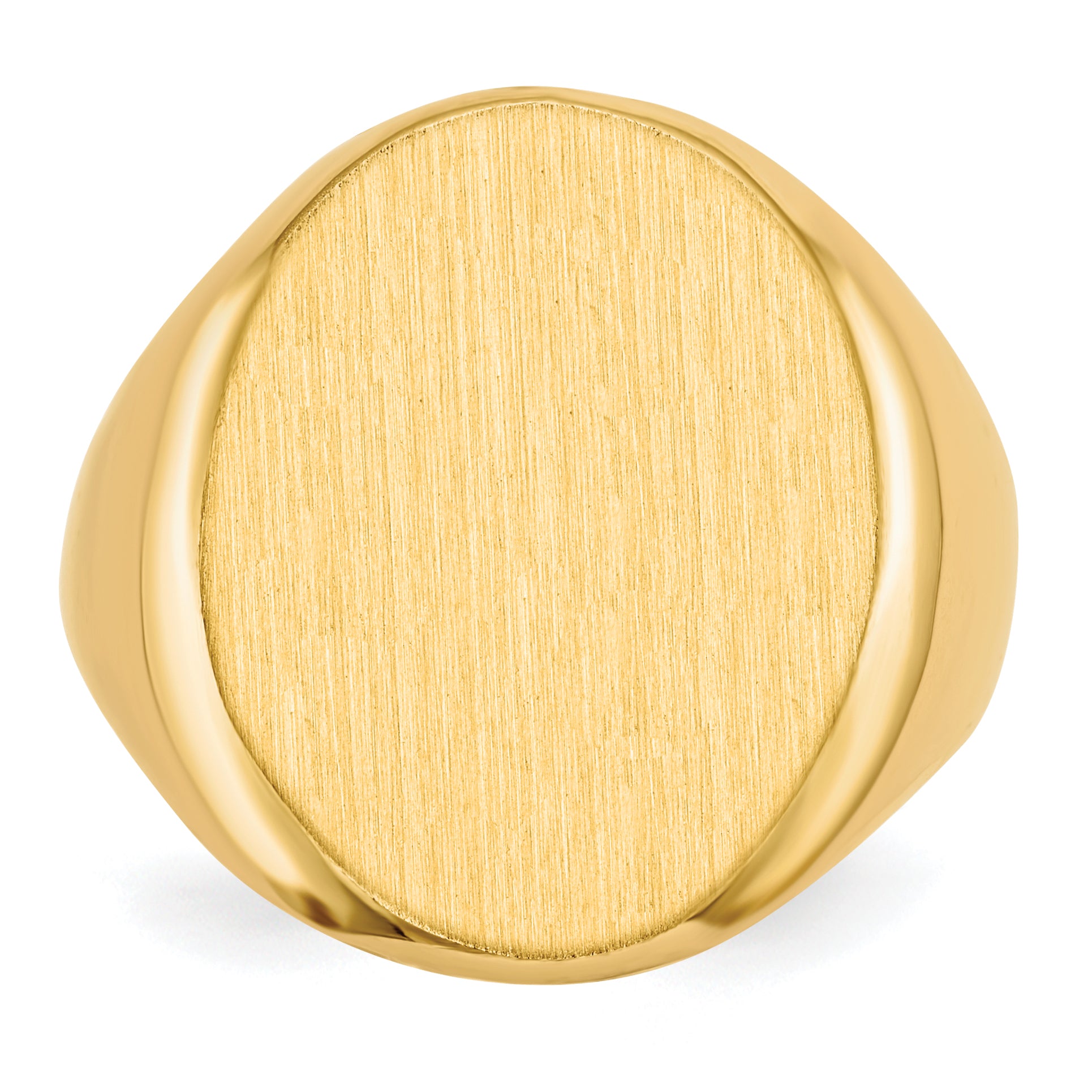 14K Yellow Gold Oval Signet Ring 16.5 x 20.0 mm RS120 - alternate view