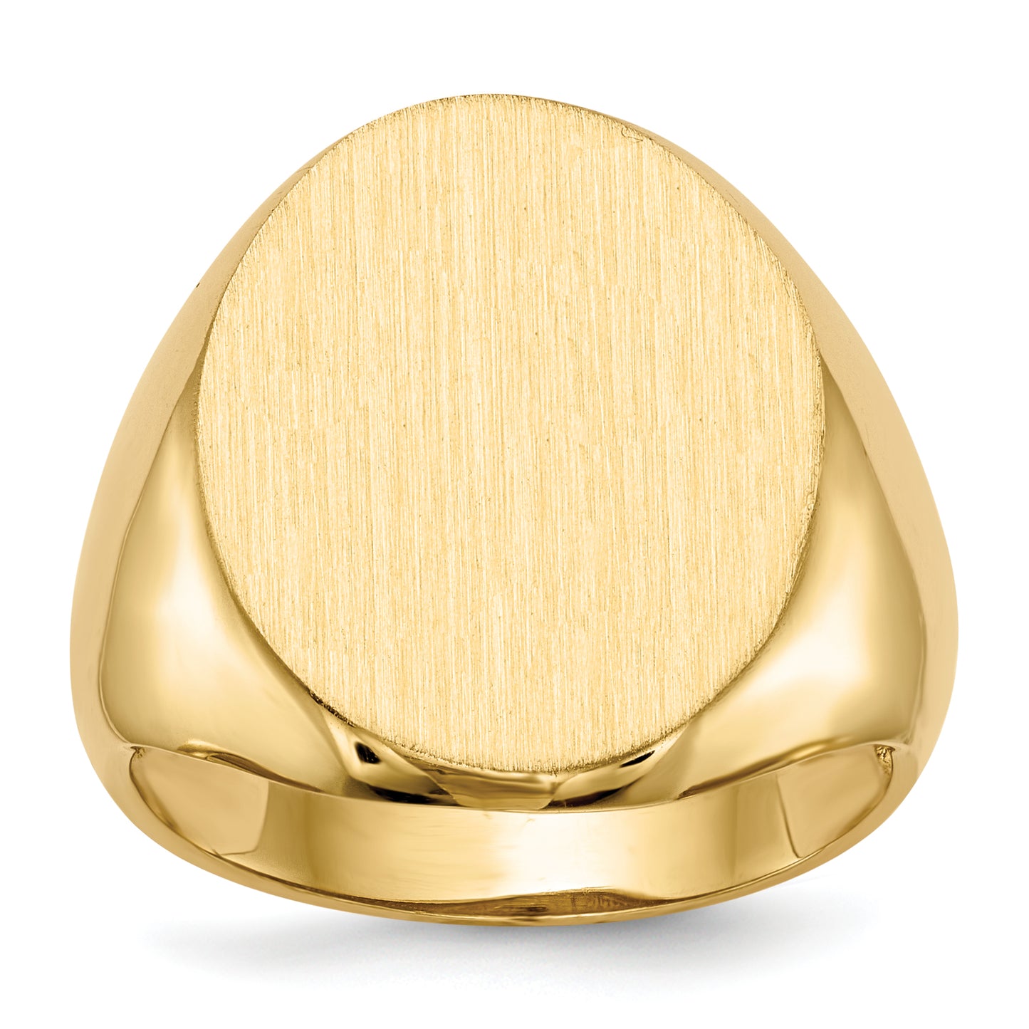 14K Yellow Gold Oval Signet Ring 16.5 x 20.0 mm RS120