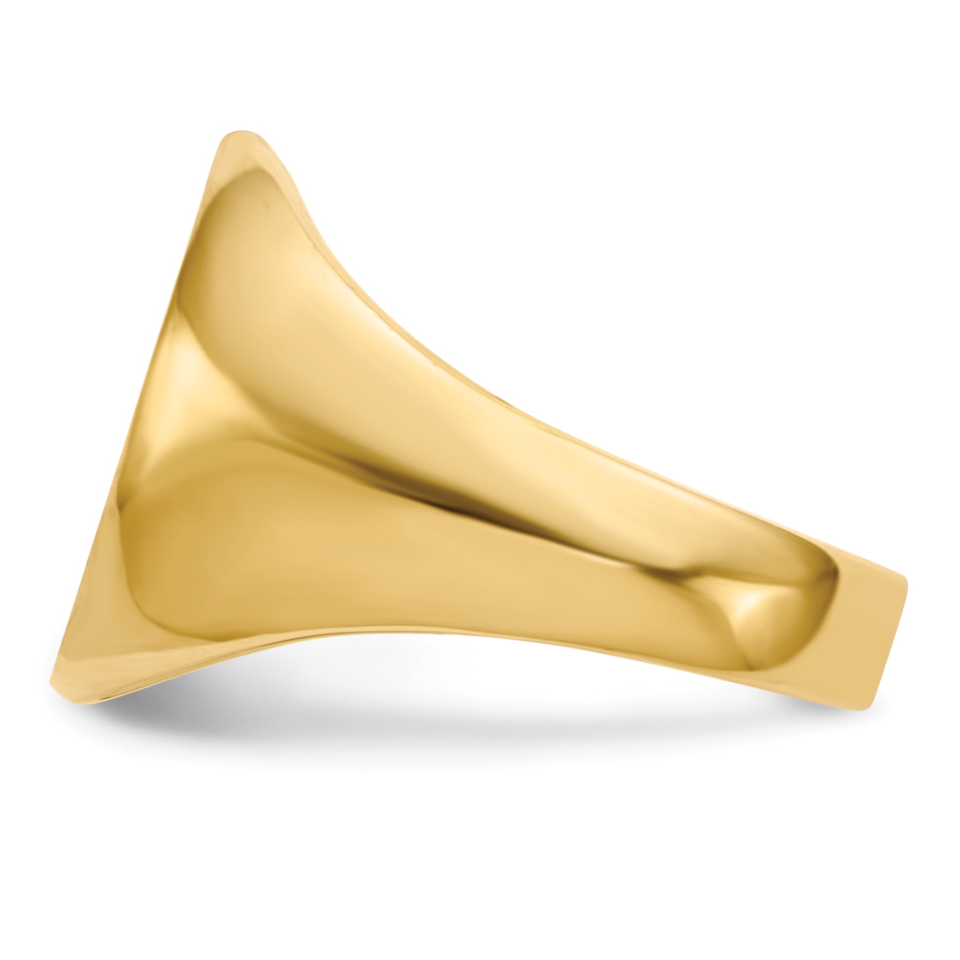 10K Yellow Gold Closed Back Oval Signet Ring 10RS126 - alternate view